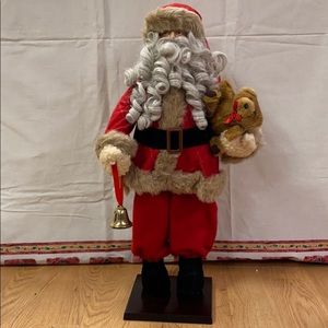 25 -1/2 inch tall Santa with teddy bear